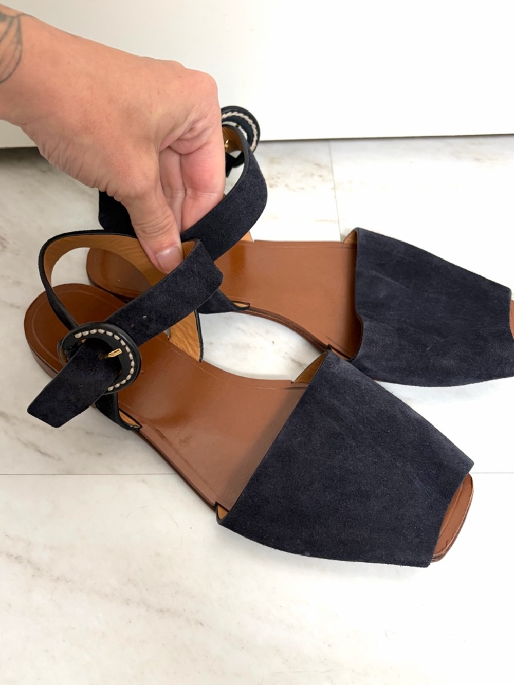 Ralph Lauren Leather Suede Sandals